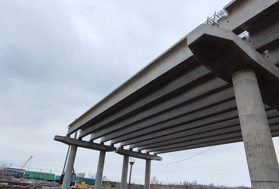 В Саранске продолжается возведение автодороги по улице Строительной